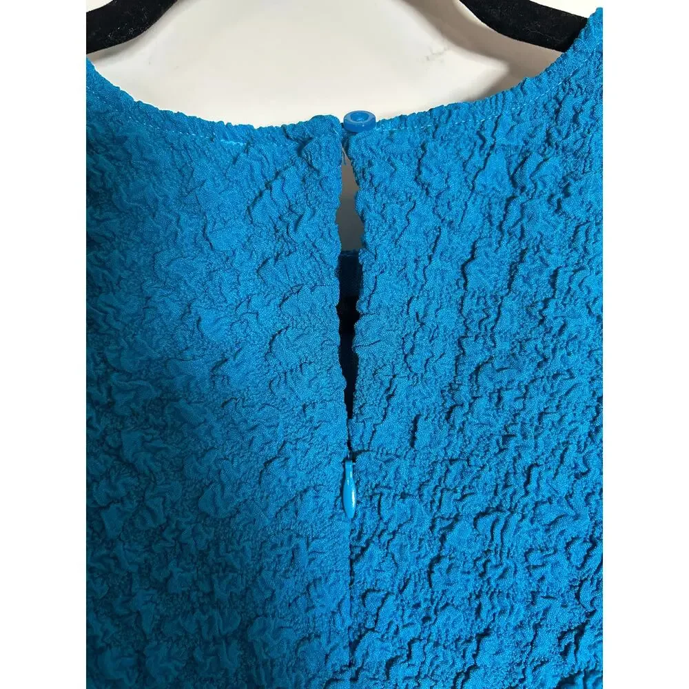ANTHROPOLOGIE NWT $148 Textured Mini Shift Dress Topaz Blue Size XS - Picture 7 of 12